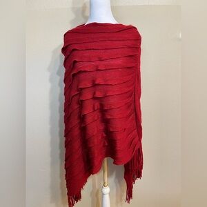 a.n.a Vibrant Red Knit Shawl one size